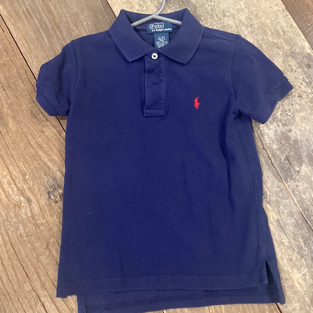 Polo short sleeve navy blue with red horse